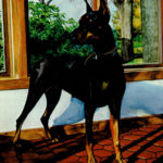 Dobermann 
18" x 24"
 Watercolor on paper