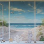   Seascape trompe l'oeil
            50" X 62"
     Acrylic on canvas